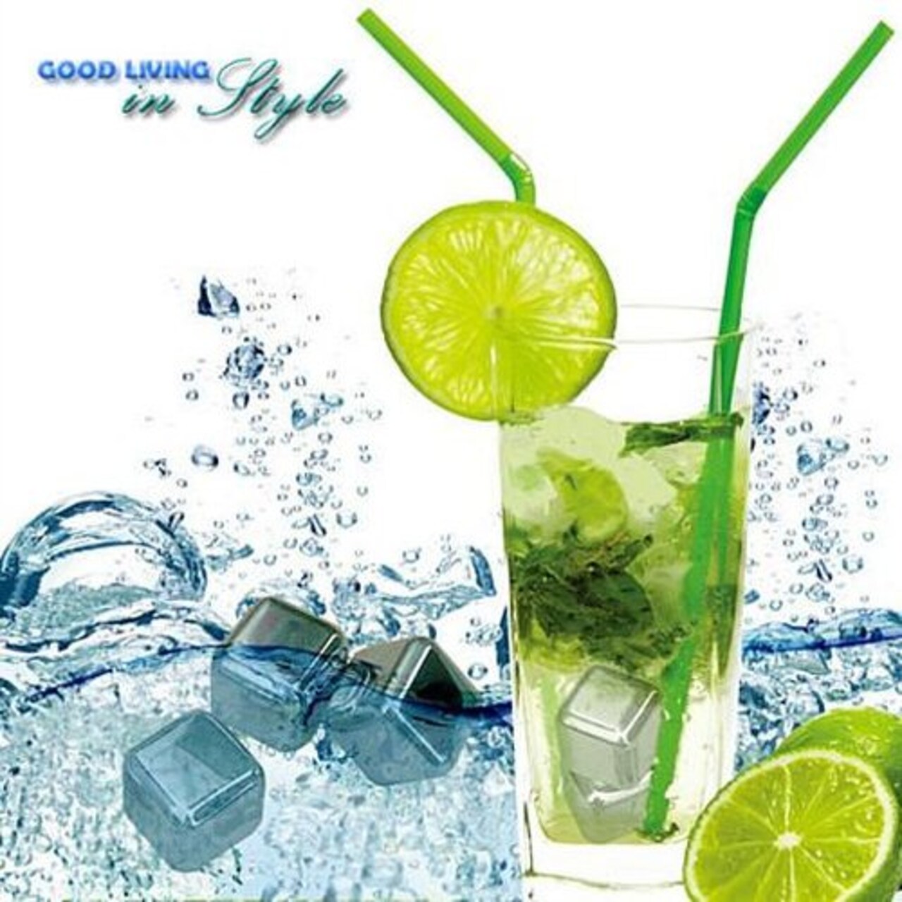 Edge Collections -Silver-Reusable Ice Cubes for Cocktails-6 pcs